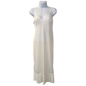 Movie Star Vintage White Slip Dress Lace Detail Size 34 S/M